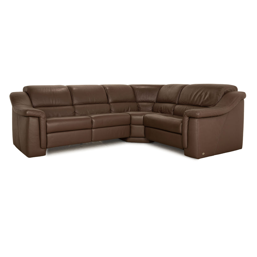 Himolla BPW Leather Corner Sofa Brown Manual Function Sofa Couch