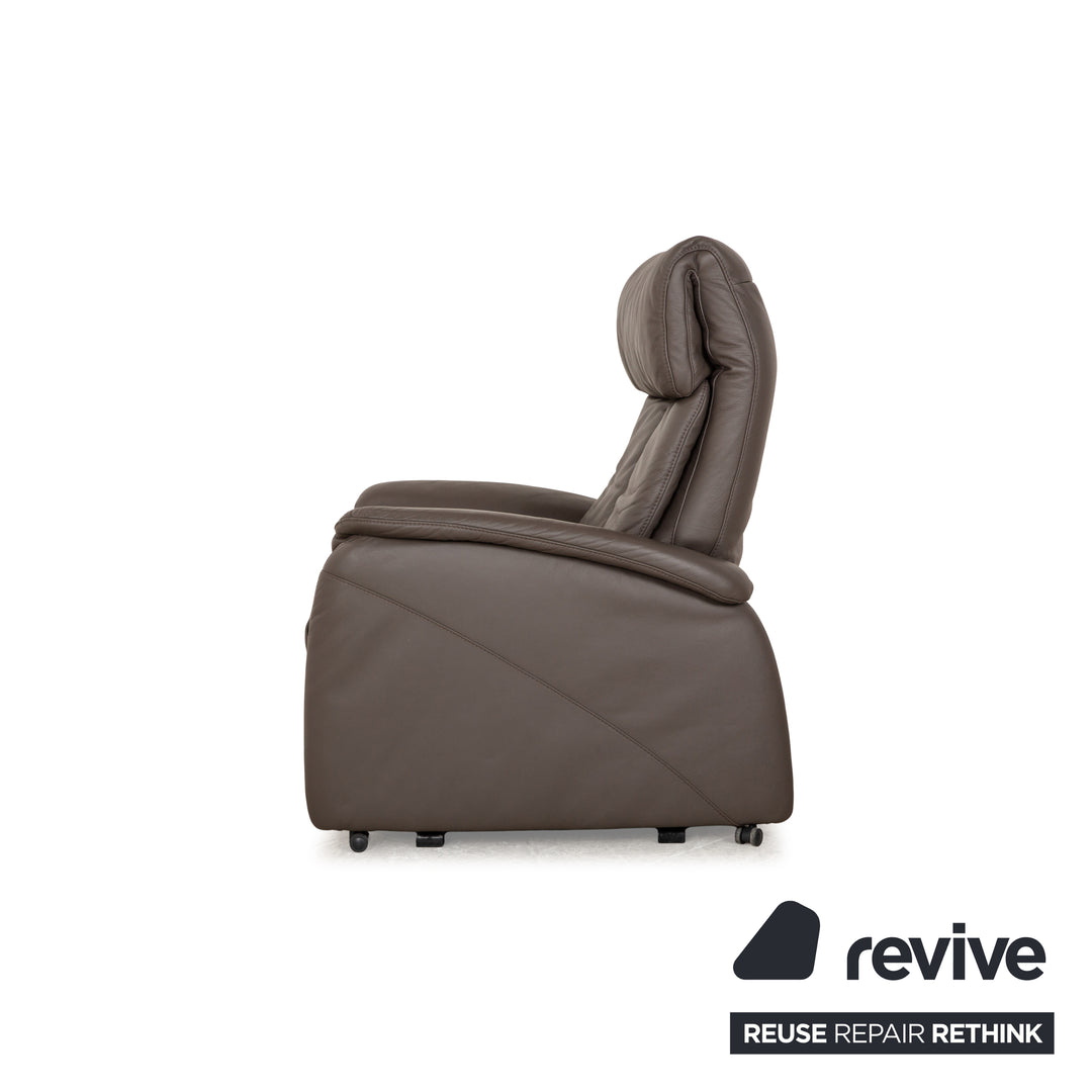 Himolla Cumulus Leather Armchair Brown Taupe Electric Function Lift-Up Aid