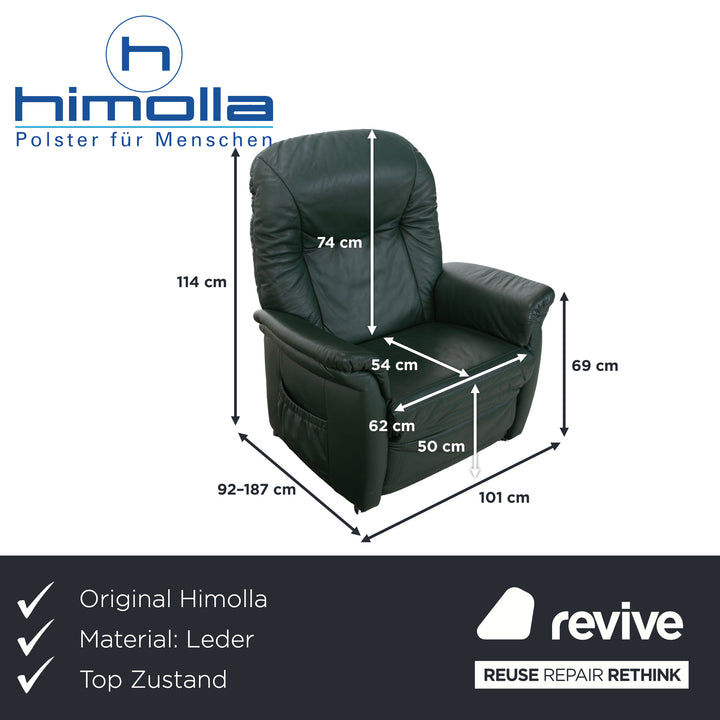 Himolla Cumulus Leder Sessel Grün elektrische Funktion