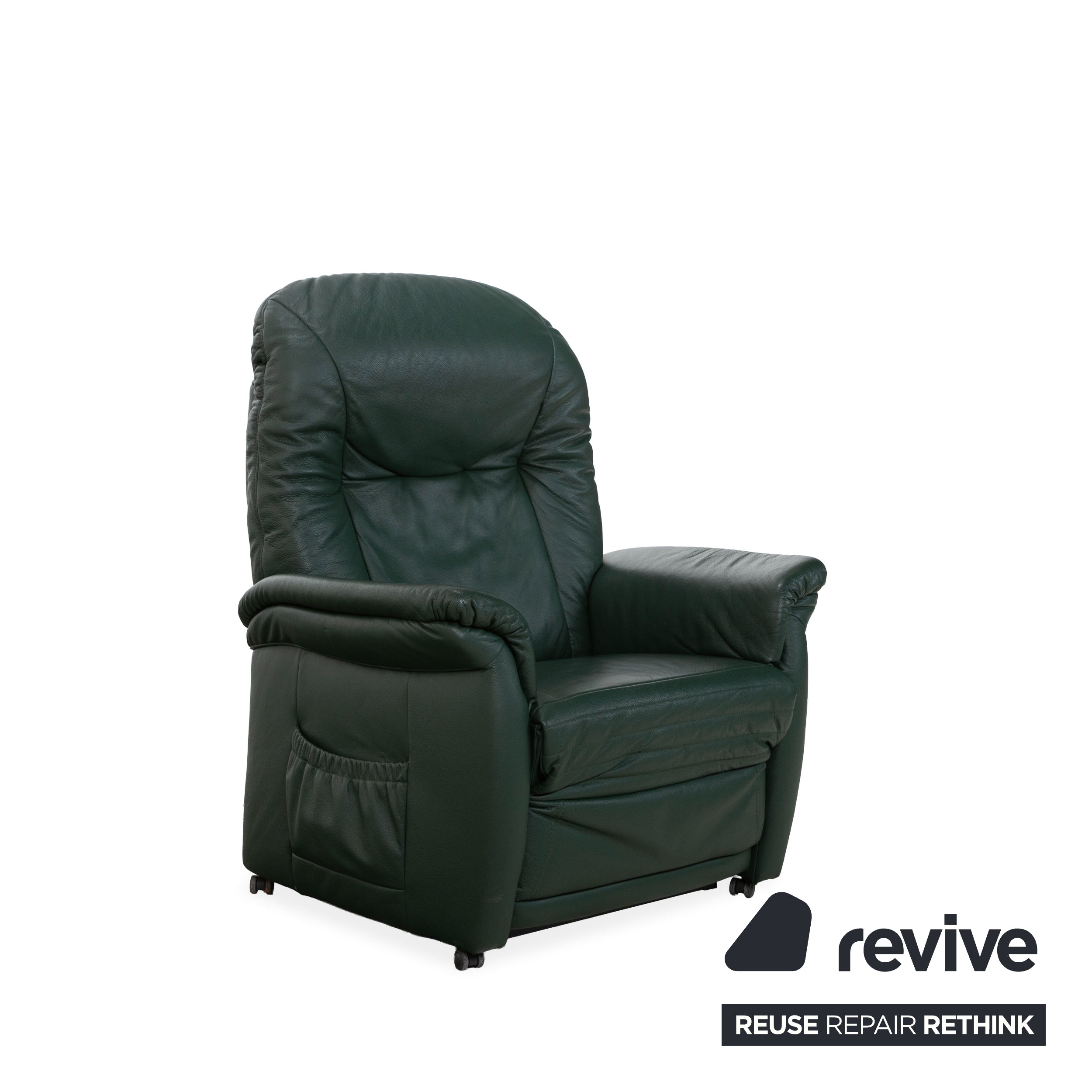 Himolla Cumulus lederen fauteuil groen elektrische functie