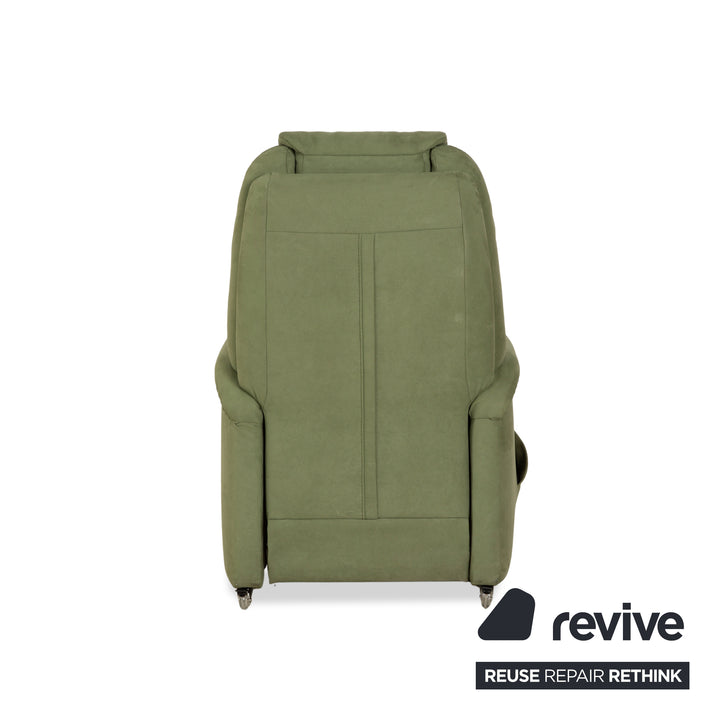 Himolla Cumulus fabric armchair, green/olive, electric function, lift-up assistance, reclining function