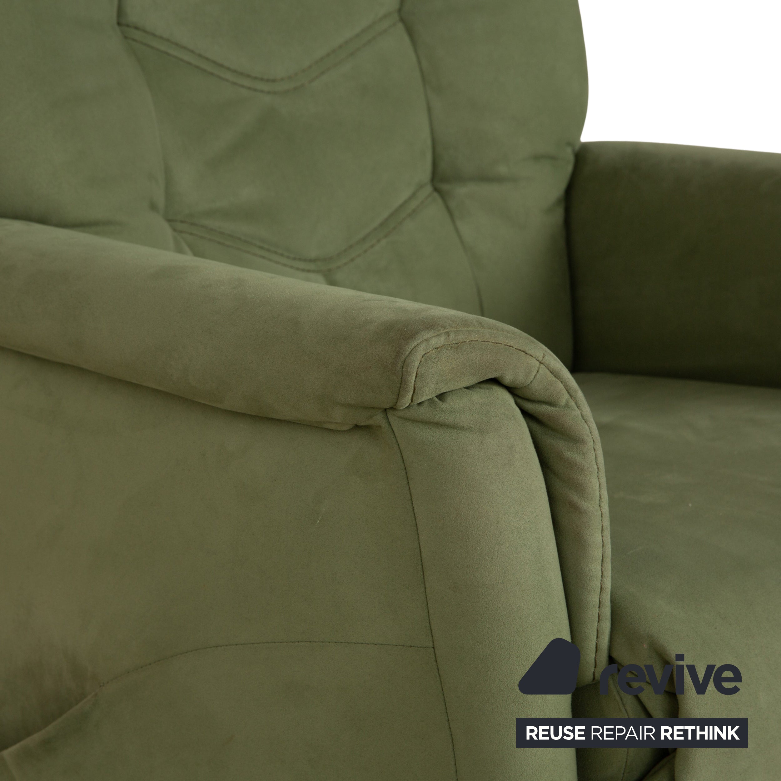 Himolla Cumulus fabric armchair, green/olive, electric function, lift-up assistance, reclining function