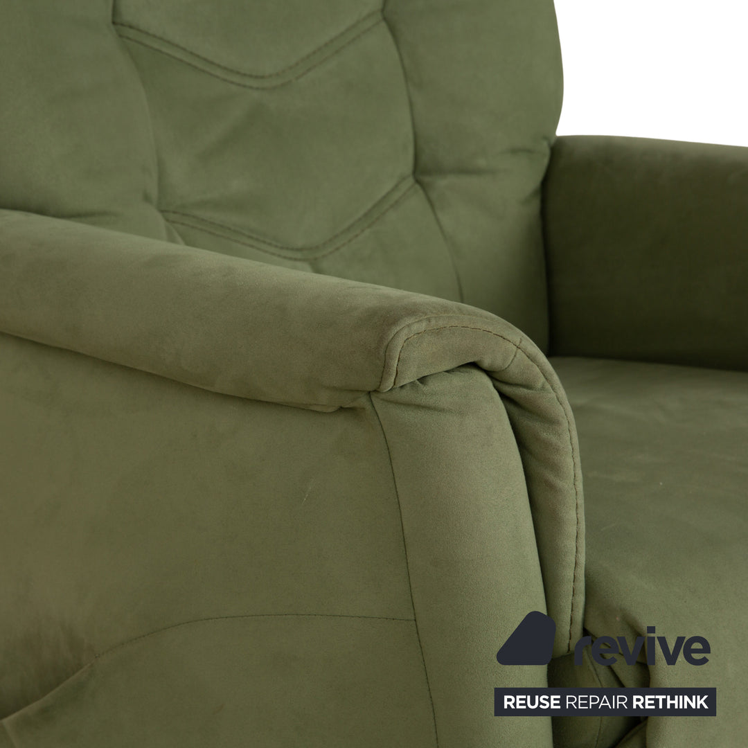 Himolla Cumulus fabric armchair, green/olive, electric function, lift-up assistance, reclining function