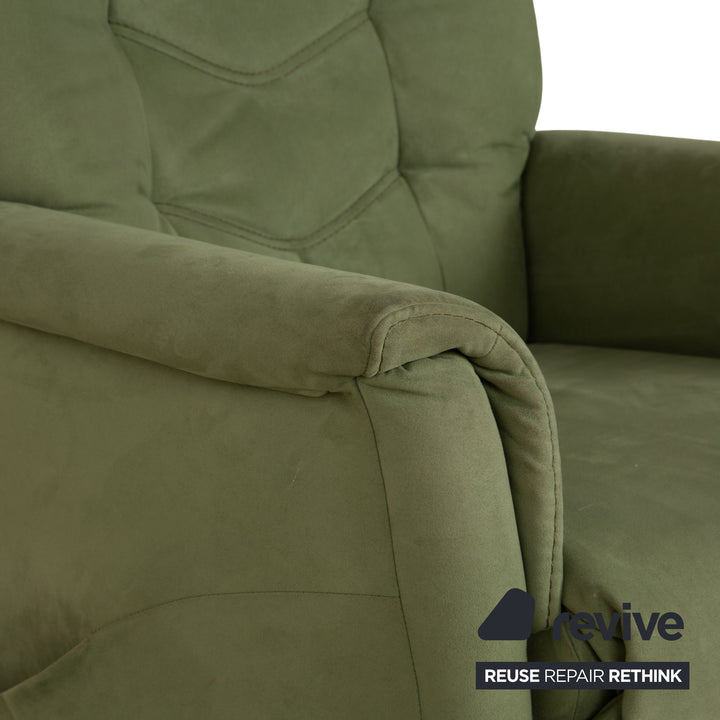 Himolla Cumulus fabric armchair, green/olive, electric function, lift-up assistance, reclining function