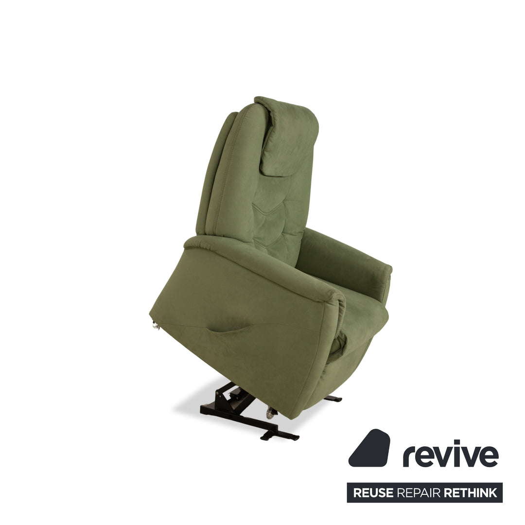 Himolla Cumulus fabric armchair green olive electric stand-up function