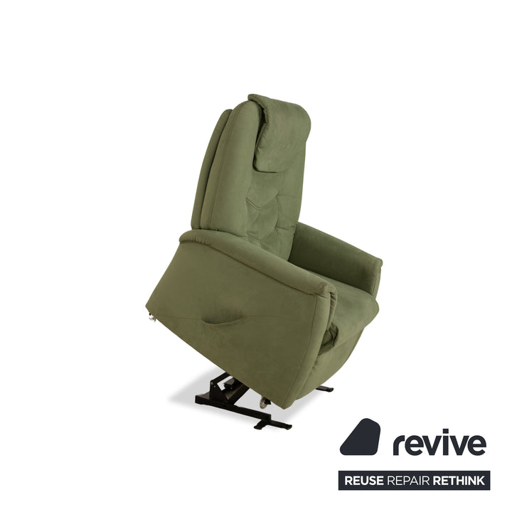 Himolla Cumulus fabric armchair, green/olive, electric function, lift-up assistance, reclining function