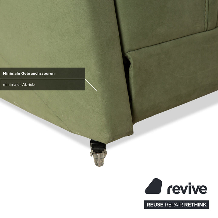 Himolla Cumulus fabric armchair green olive electric stand-up function