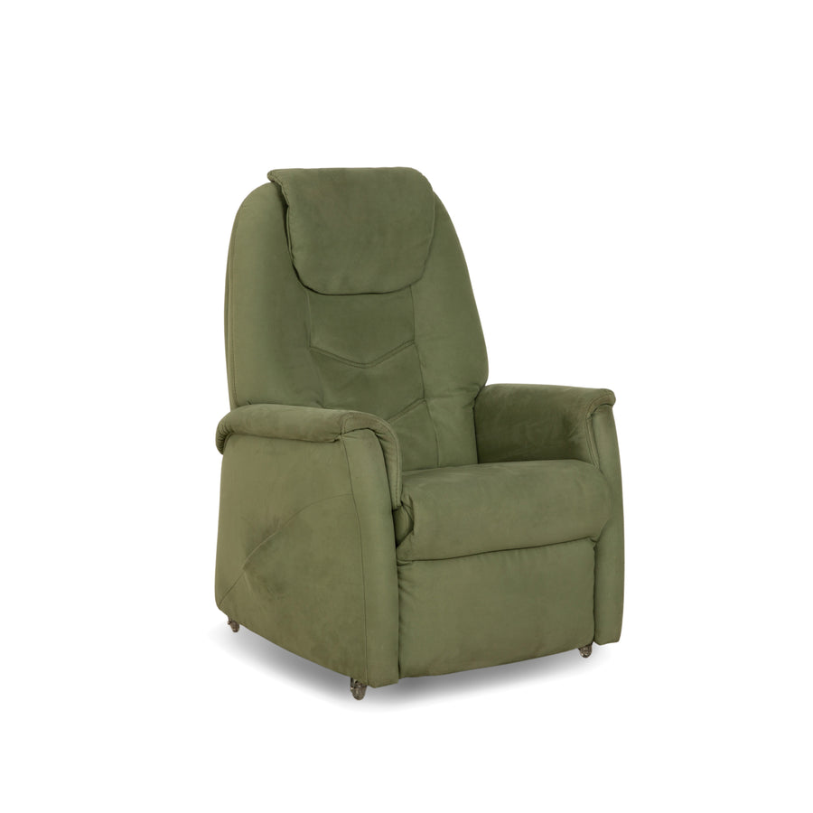 Himolla Cumulus fabric armchair green olive electric stand-up function