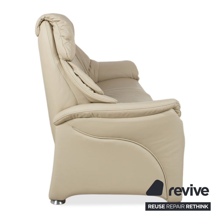 Himolla Cumuly 4215 Three-Seater Leather Sofa Cream Beige Couch