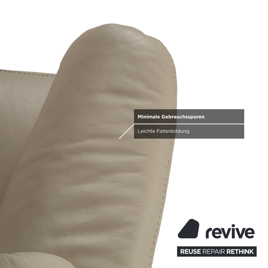 Himolla Cumuly 4215 Three-Seater Leather Sofa Cream Beige Couch