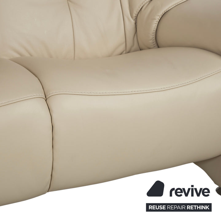Himolla Cumuly 4215 Three-Seater Leather Sofa Cream Beige Couch