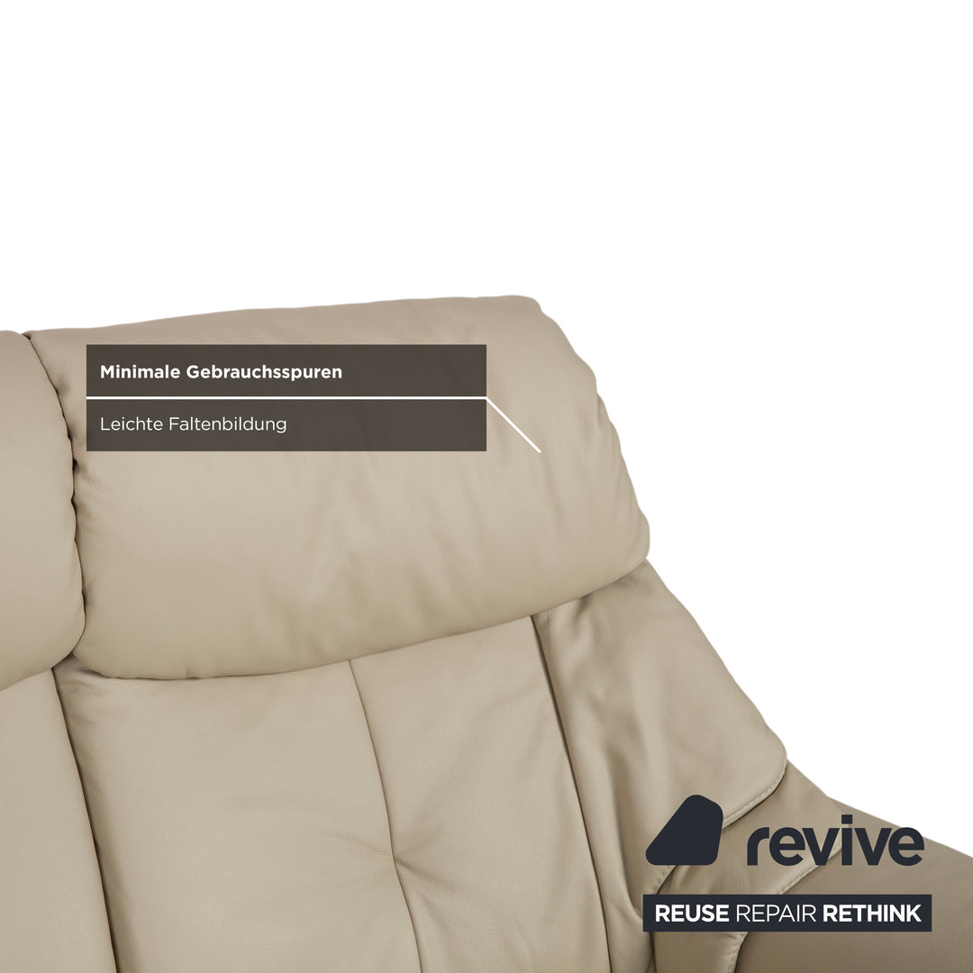 Himolla Cumuly 4215 Three-Seater Leather Sofa Cream Beige Couch