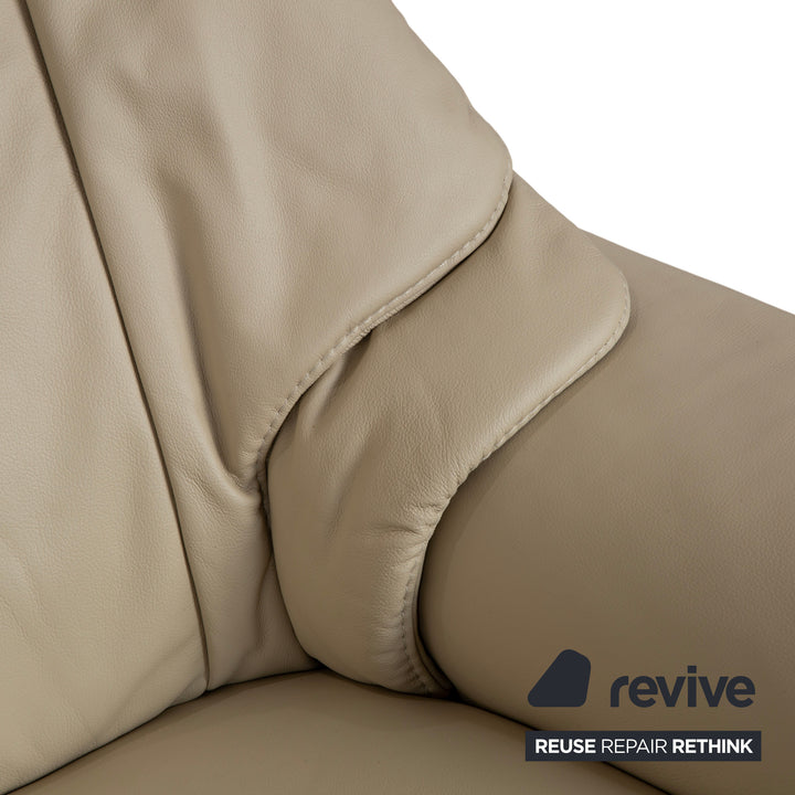 Himolla Cumuly 4215 Three-Seater Leather Sofa Cream Beige Couch