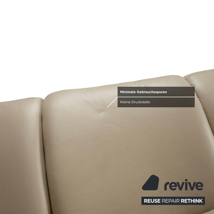 Himolla Cumuly 4215 Three-Seater Leather Sofa Cream Beige Couch