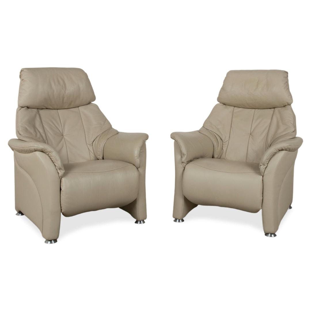 Himolla Cumuly 4215 Ensemble cuir 2x fauteuils gris avec fonction relax manuelle