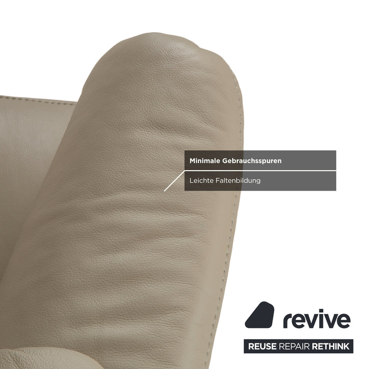 Himolla Cumuly 4215 Ensemble Cuir Canapé Trois Places Fauteuil Beige Crème avec Fonction Relaxation Manuelle