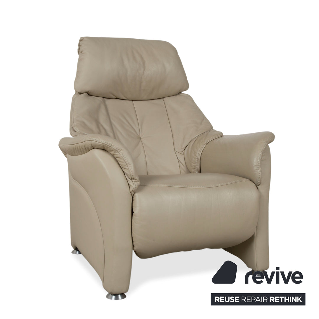 Himolla Cumuly 4215 Garnitur Leder Dreisitzer Sofa Couch Sessel Beige Creme mit manueller Relaxfunktion
