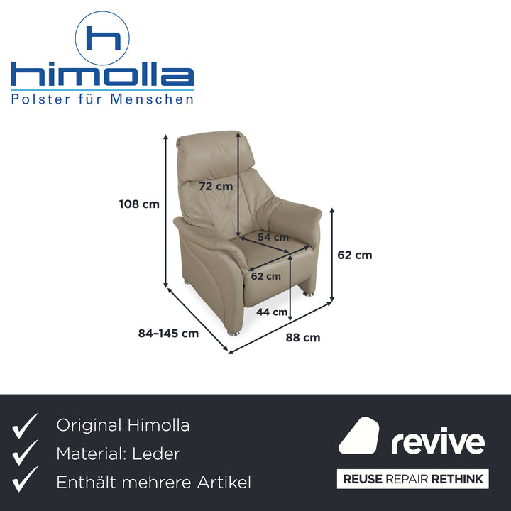 Himolla Cumuly 4215 Garnitur Leder Dreisitzer Sofa Couch Sessel Beige Creme mit manueller Relaxfunktion
