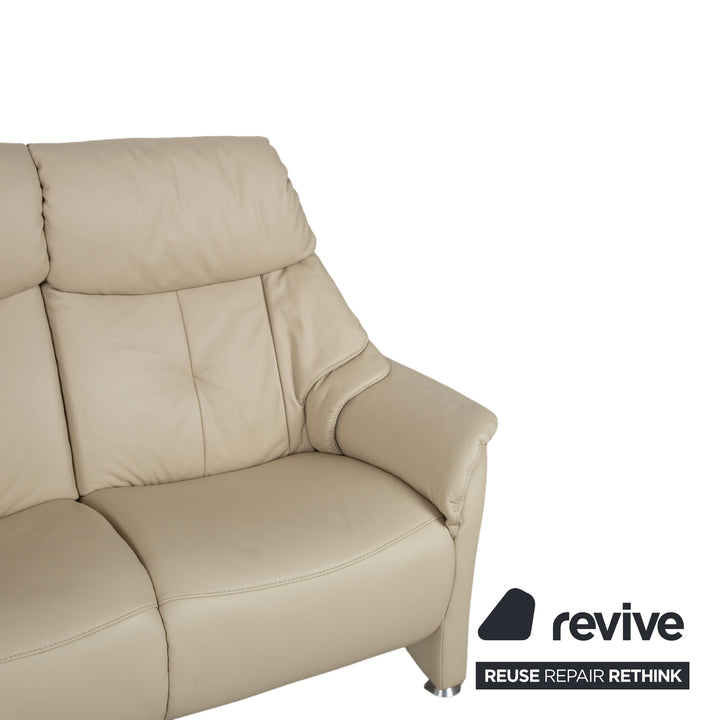 Himolla Cumuly 4215 Ensemble Cuir Canapé Trois Places Fauteuil Beige Crème avec Fonction Relaxation Manuelle