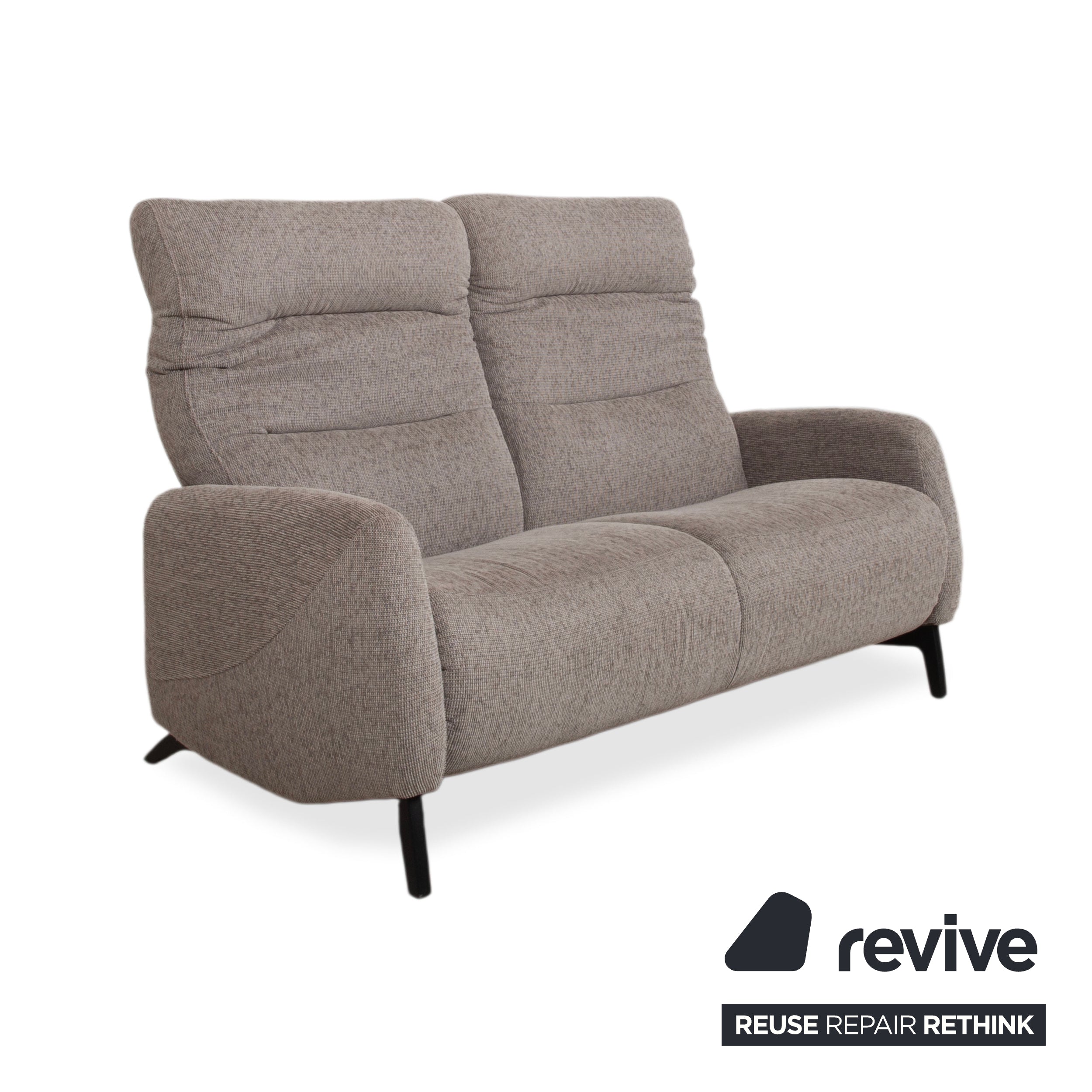 Himolla Cumuly 4711 Fabric Two-Seater Grey Taupe Sofa Couch Manual Function