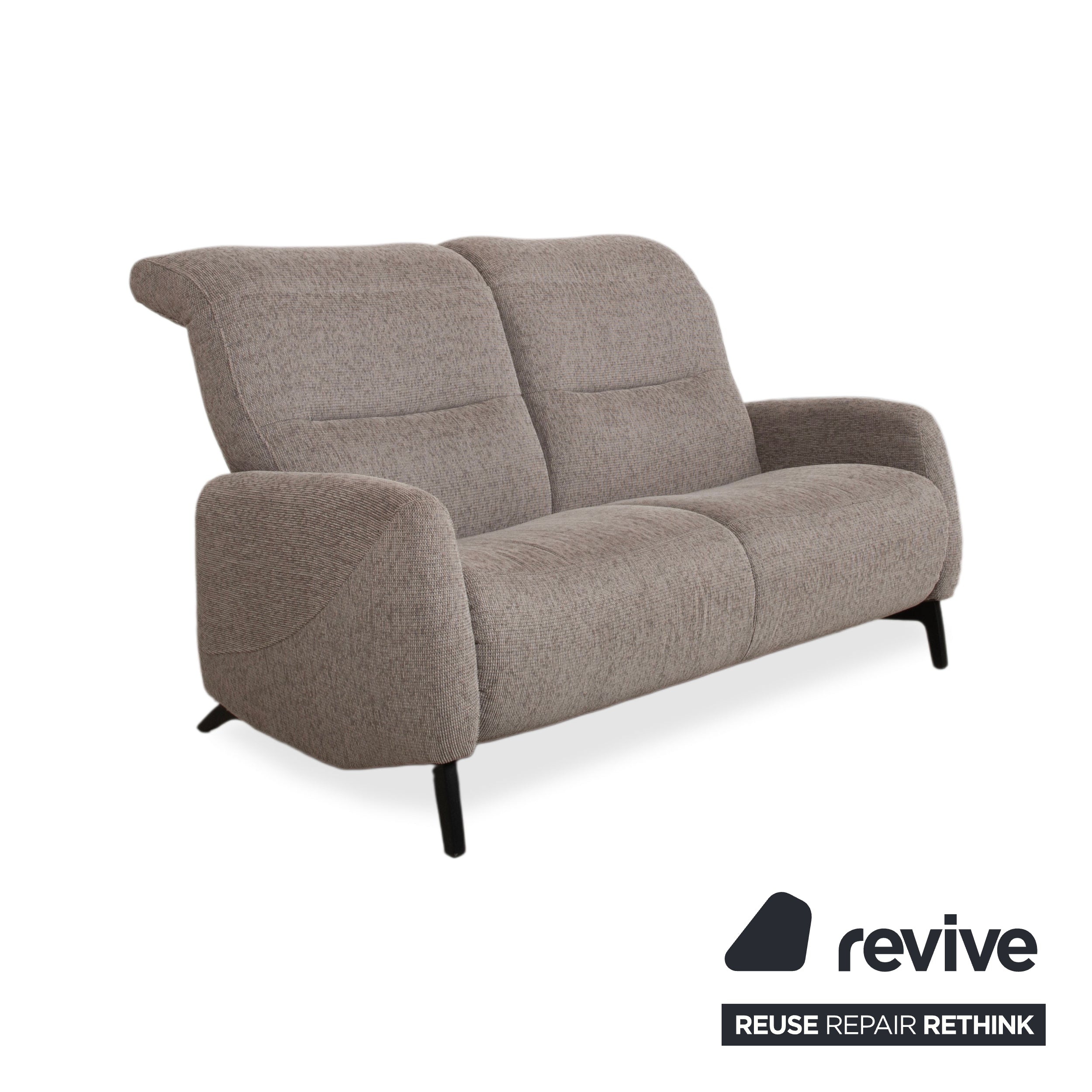 Himolla Cumuly 4711 Fabric Two-Seater Grey Taupe Sofa Couch Manual Function