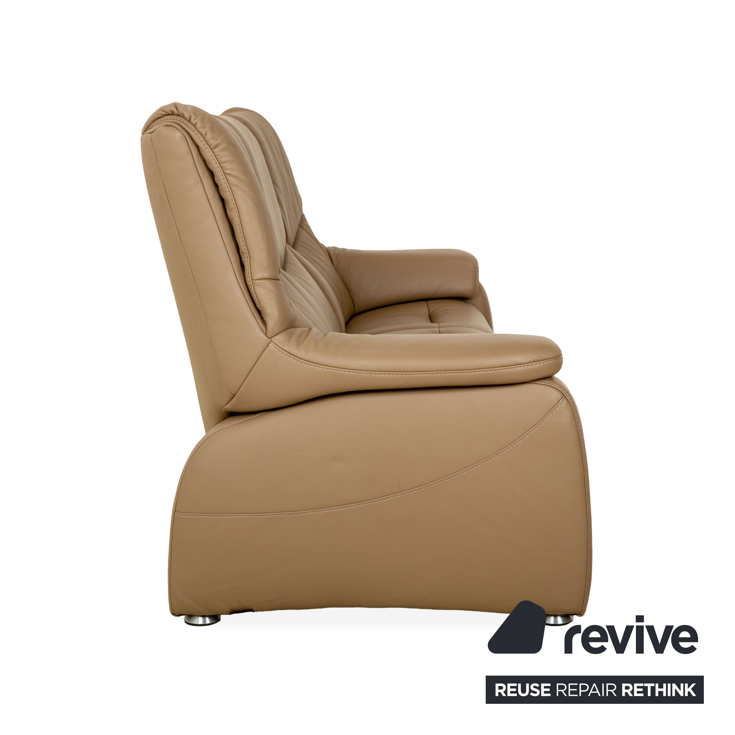 Himolla Cumuly Leather Beige Taupe Grey Sofa Couch