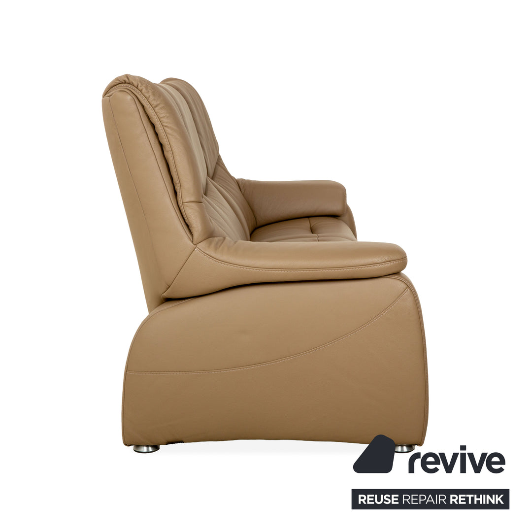 Himolla Cumuly Leather Beige Taupe Grey Sofa Couch