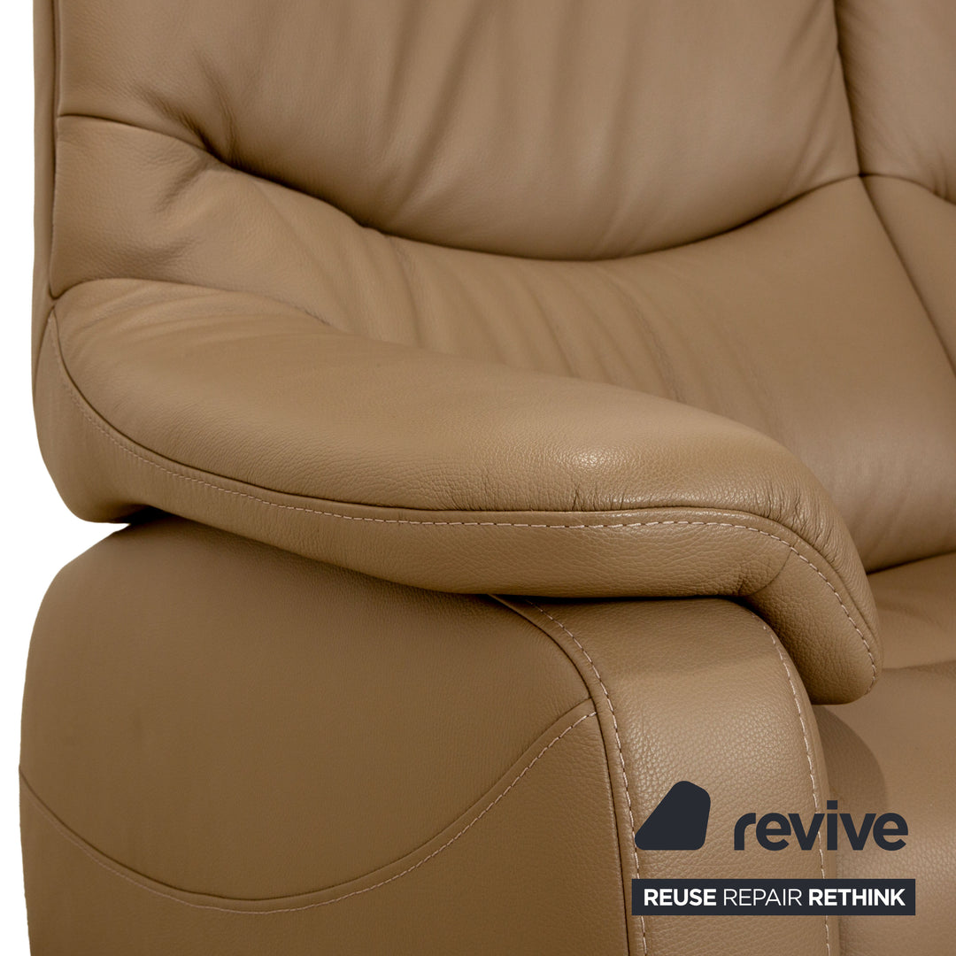 Canapé Himolla Cumuly en cuir beige taupe gris