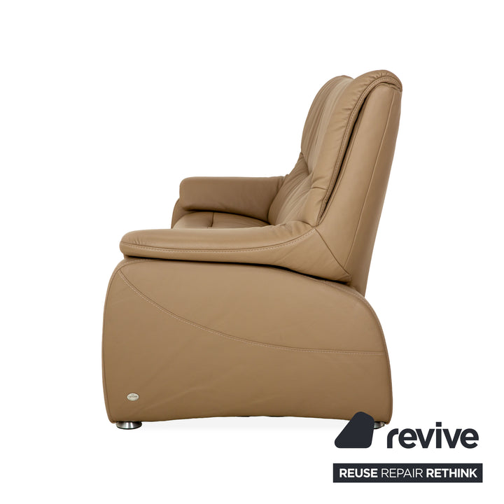 Himolla Cumuly Leather Beige Taupe Grey Sofa Couch