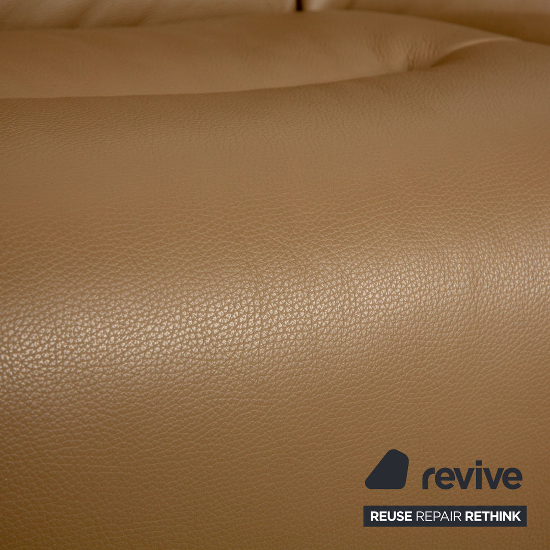 Himolla Cumuly Leather Beige Taupe Grey Sofa Couch