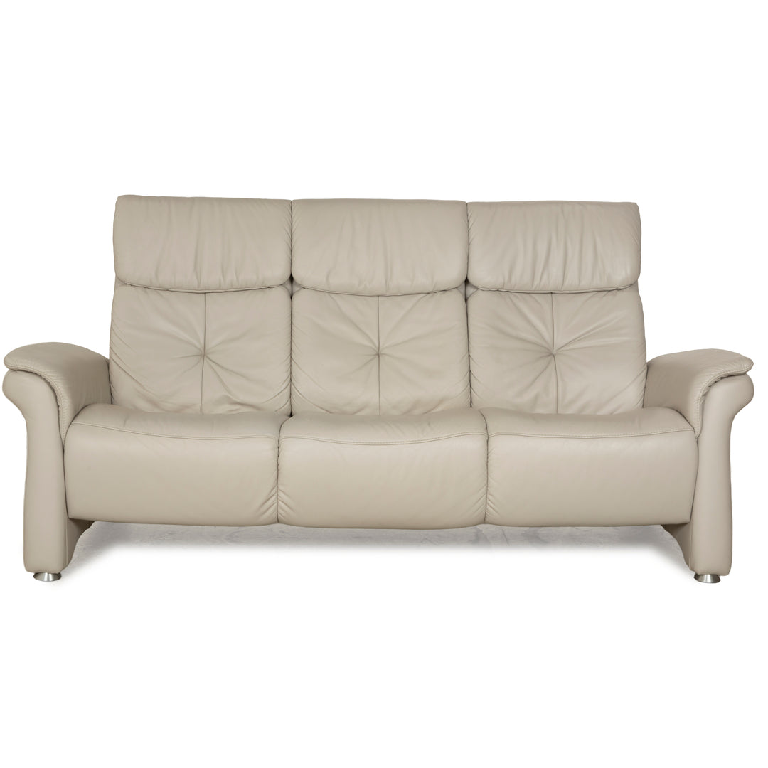 Himolla Cumuly Leder Dreisitzer Beige Hellgrau Sofa Couch