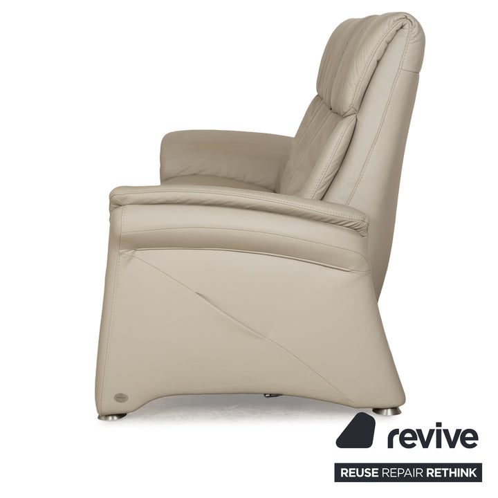 Himolla Cumuly Leder Dreisitzer Beige Hellgrau Sofa Couch