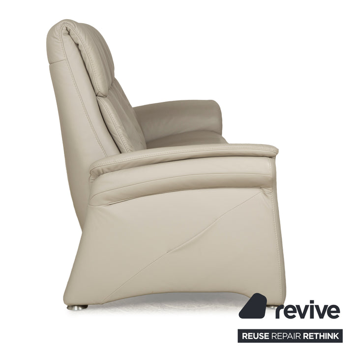 Canapé trois places en cuir Cumuly beige gris clair Himolla