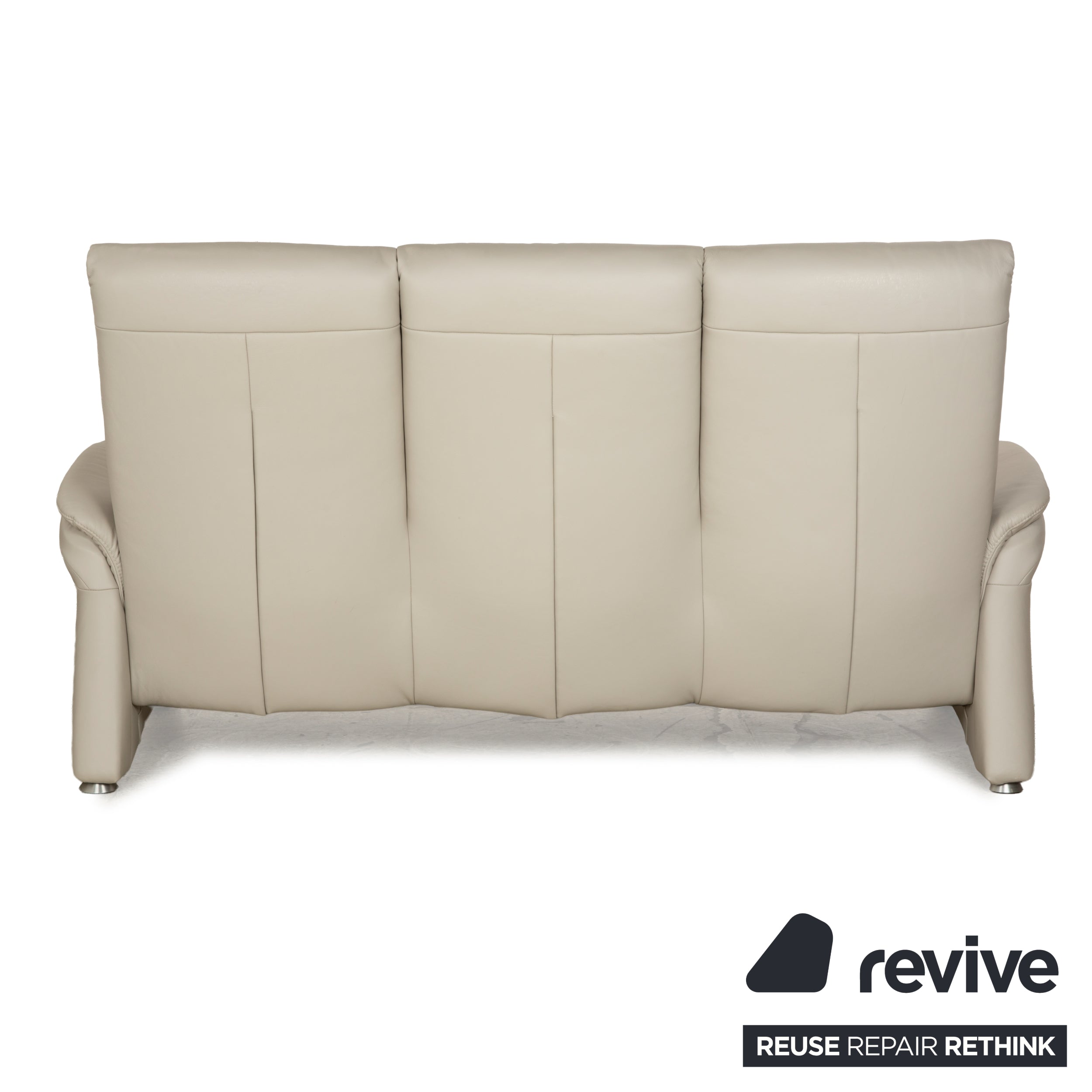 Himolla Cumuly Leather Three Seater Beige Light Gray Sofa Couch