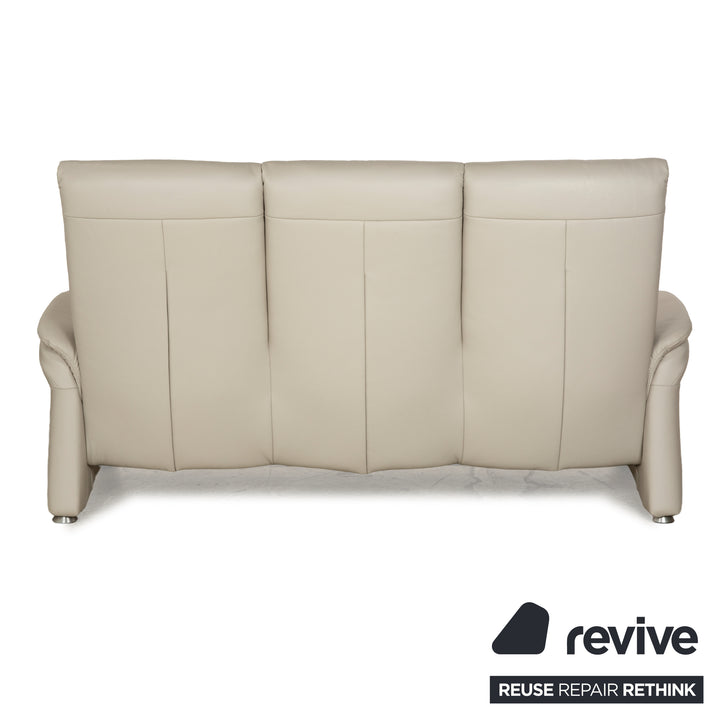 Himolla Cumuly Leather Three Seater Beige Light Gray Sofa Couch