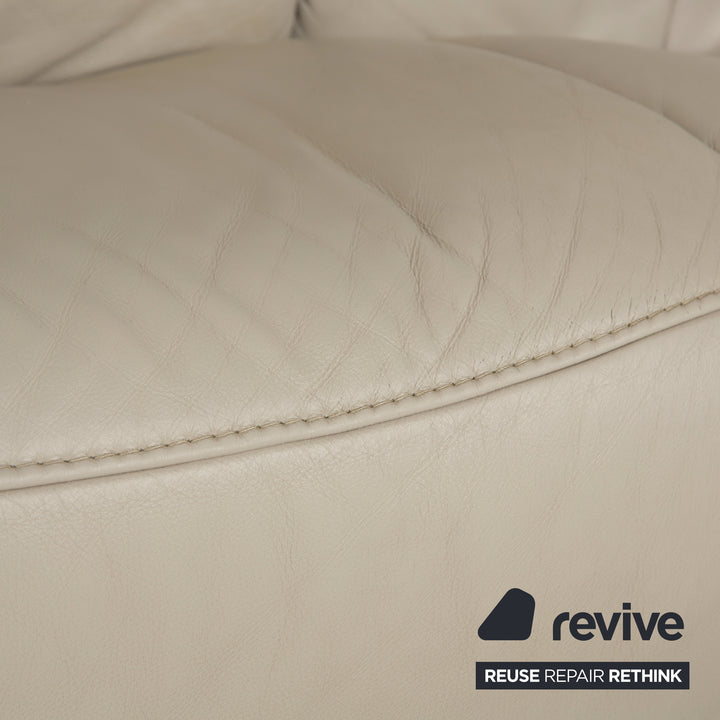 Himolla Cumuly Leder Dreisitzer Beige Hellgrau Sofa Couch