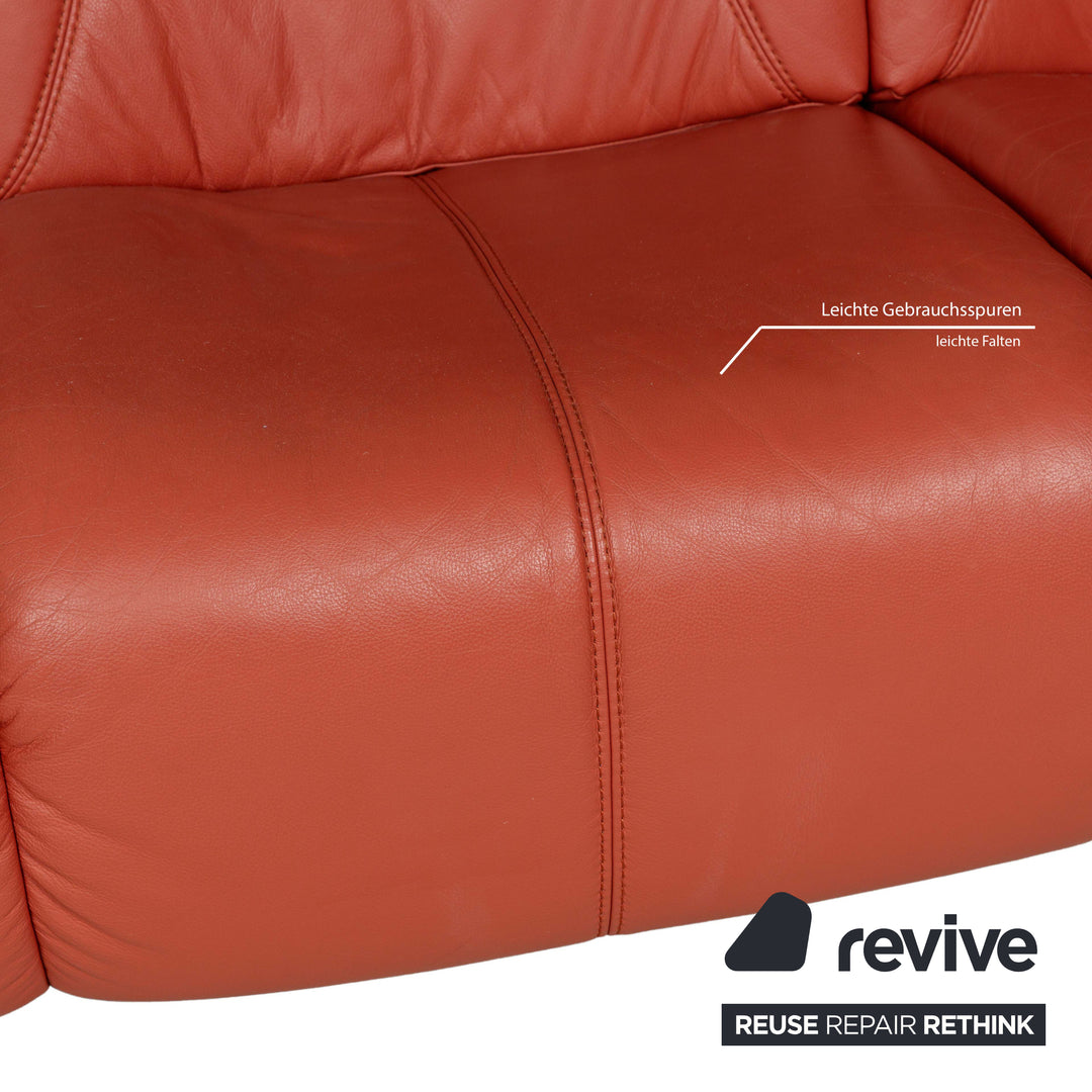 Himolla Cumuly Leather Three Seater Brown Brown Red Sofa Couch