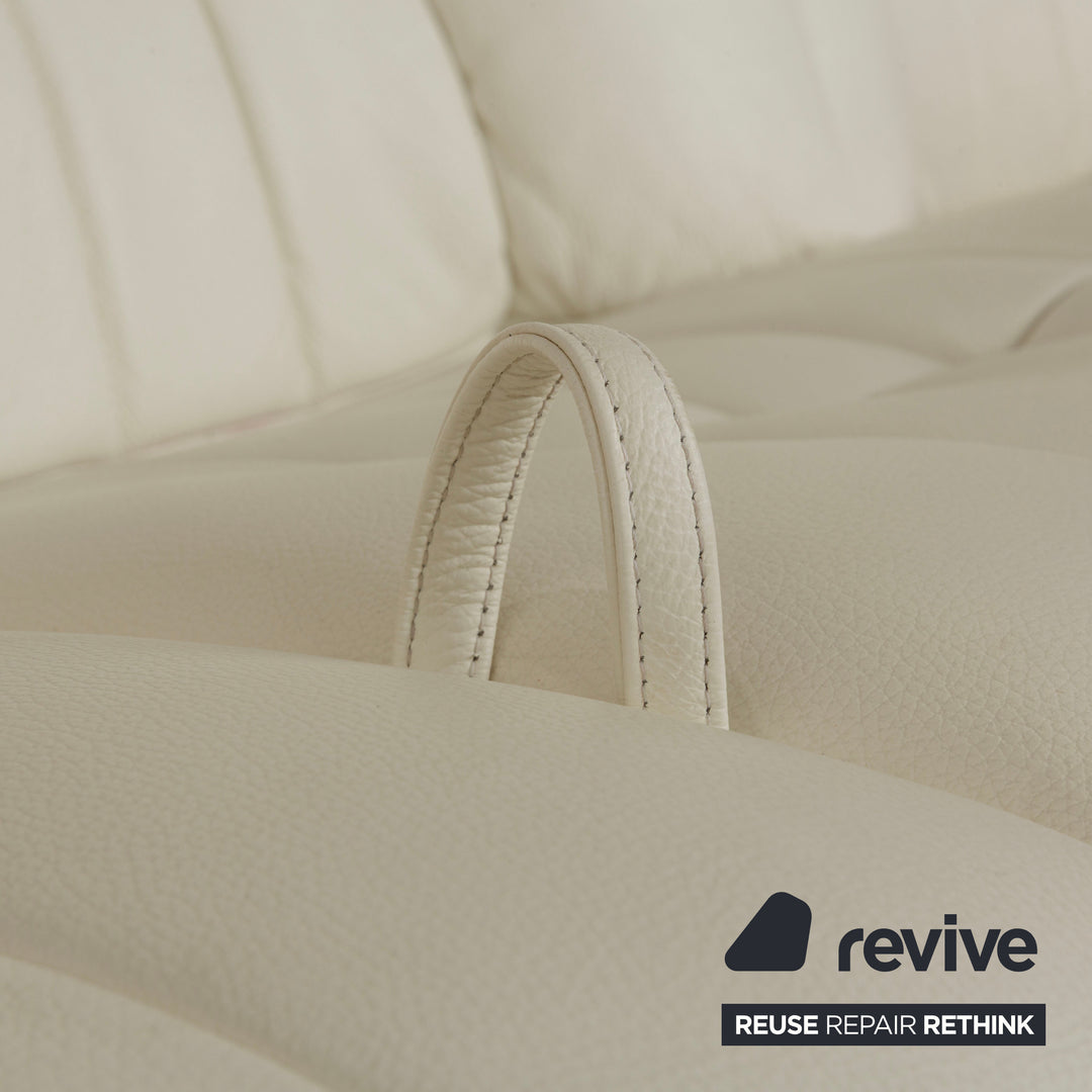 Himolla Cumuly Leather Three-Seater Cream Manual Function Sofa Couch