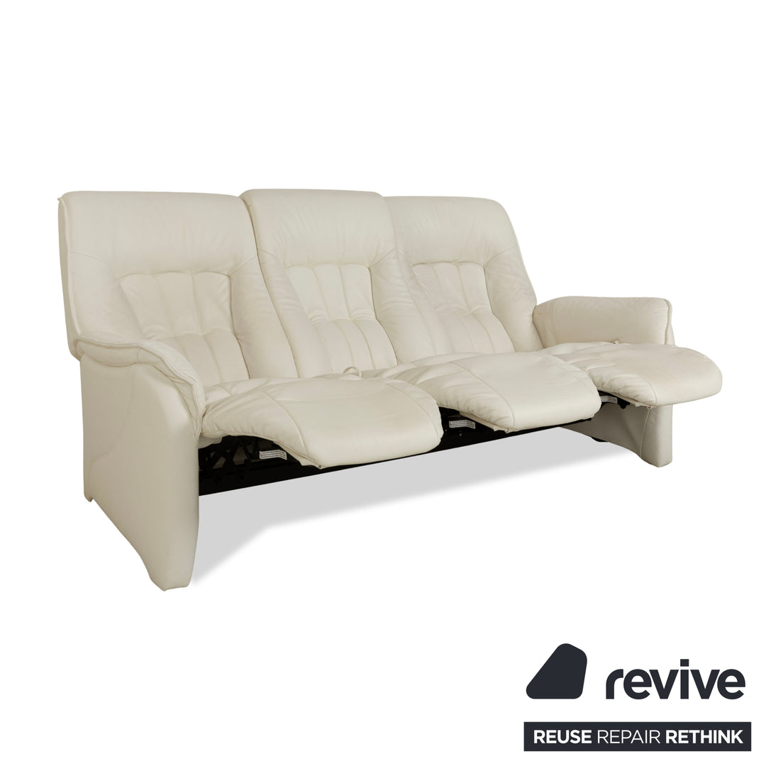 Himolla Cumuly Leather Three-Seater Cream Manual Function Sofa Couch