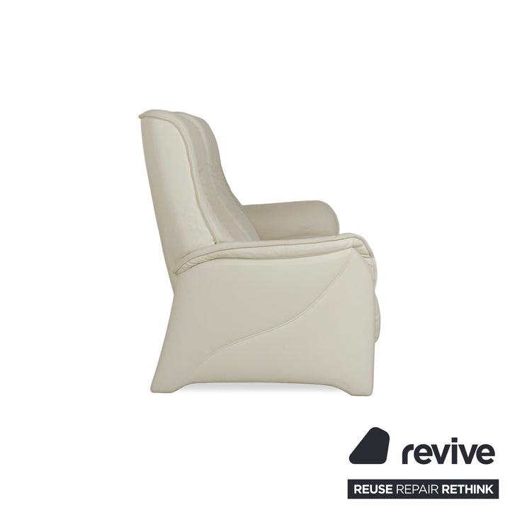 Himolla Cumuly Leather Three-Seater Cream Manual Function Sofa Couch