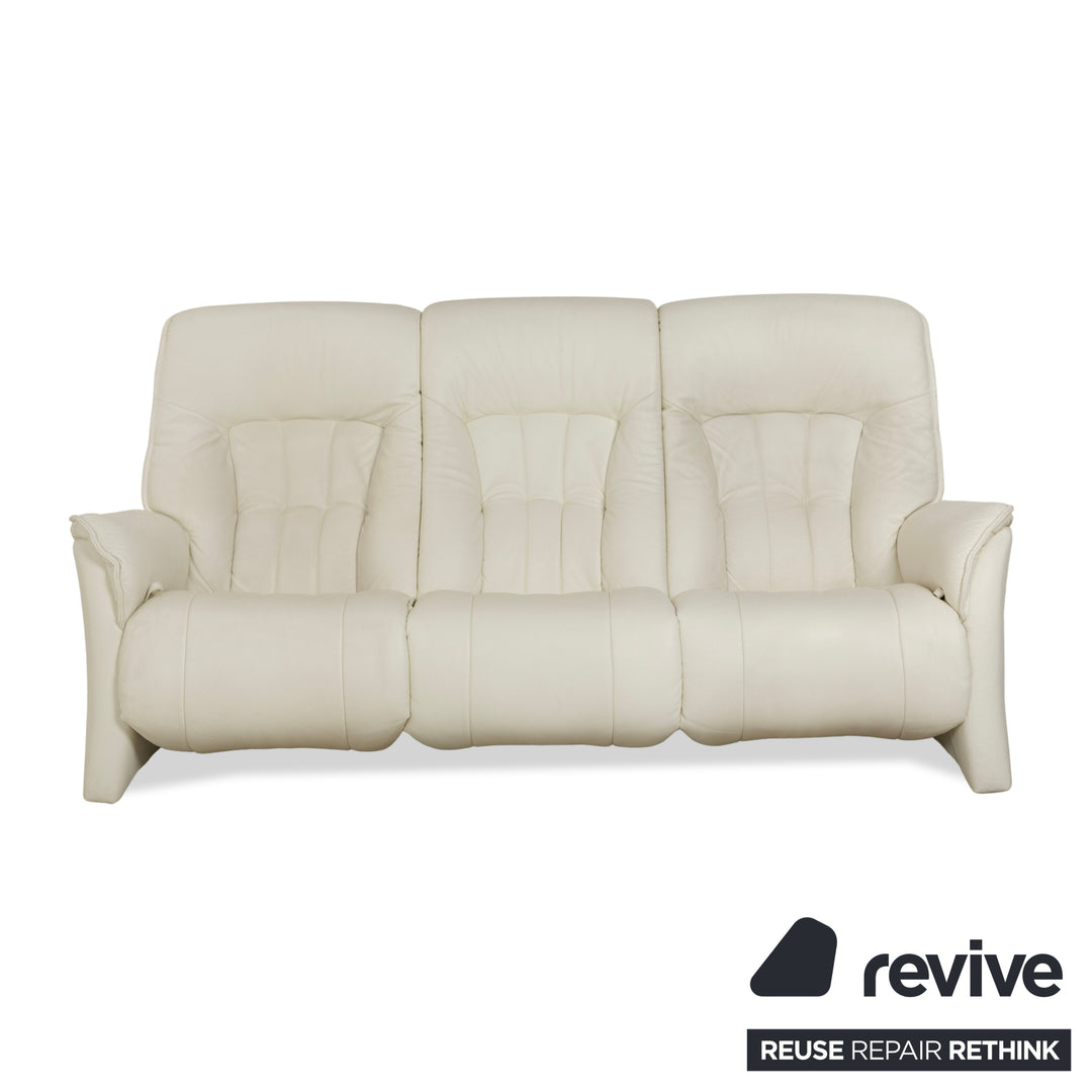 Himolla Cumuly Leather Three-Seater Cream Manual Function Sofa Couch