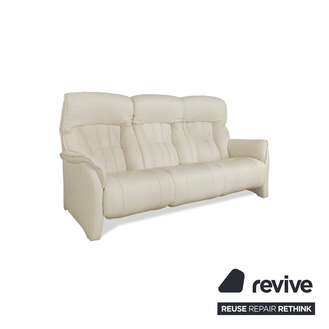 Himolla Cumuly Leather Three-Seater Cream Manual Function Sofa Couch