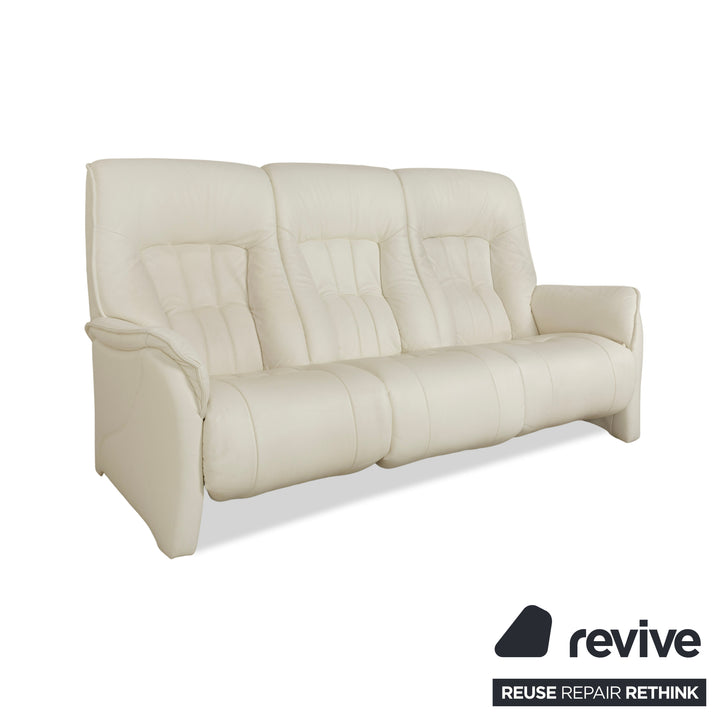 Himolla Cumuly Leather Three-Seater Cream Manual Function Sofa Couch