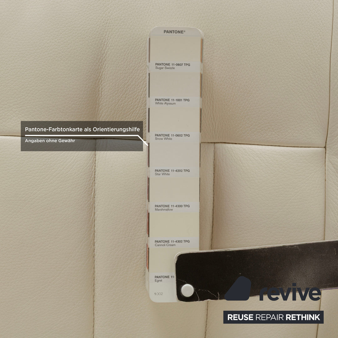 Himolla Cumuly Leather Three-Seater Cream Manual Function Sofa Couch