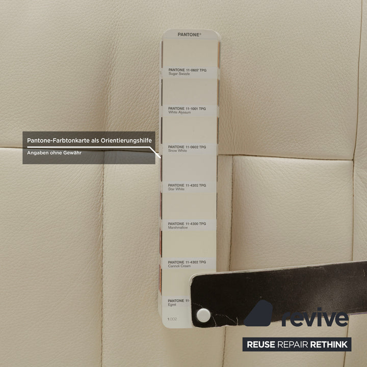 Himolla Cumuly Leather Three-Seater Cream Manual Function Sofa Couch