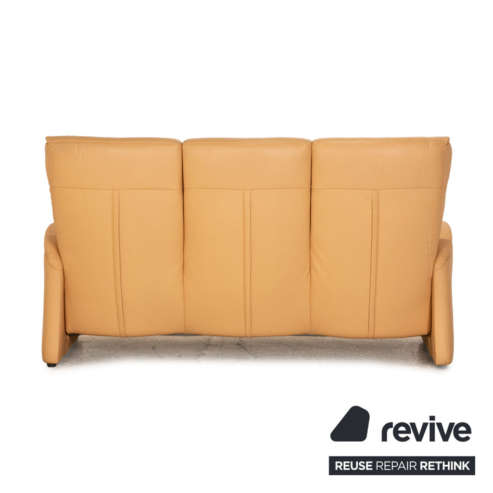 Himolla Cumuly Leather Three Seater Cream Sofa Couch