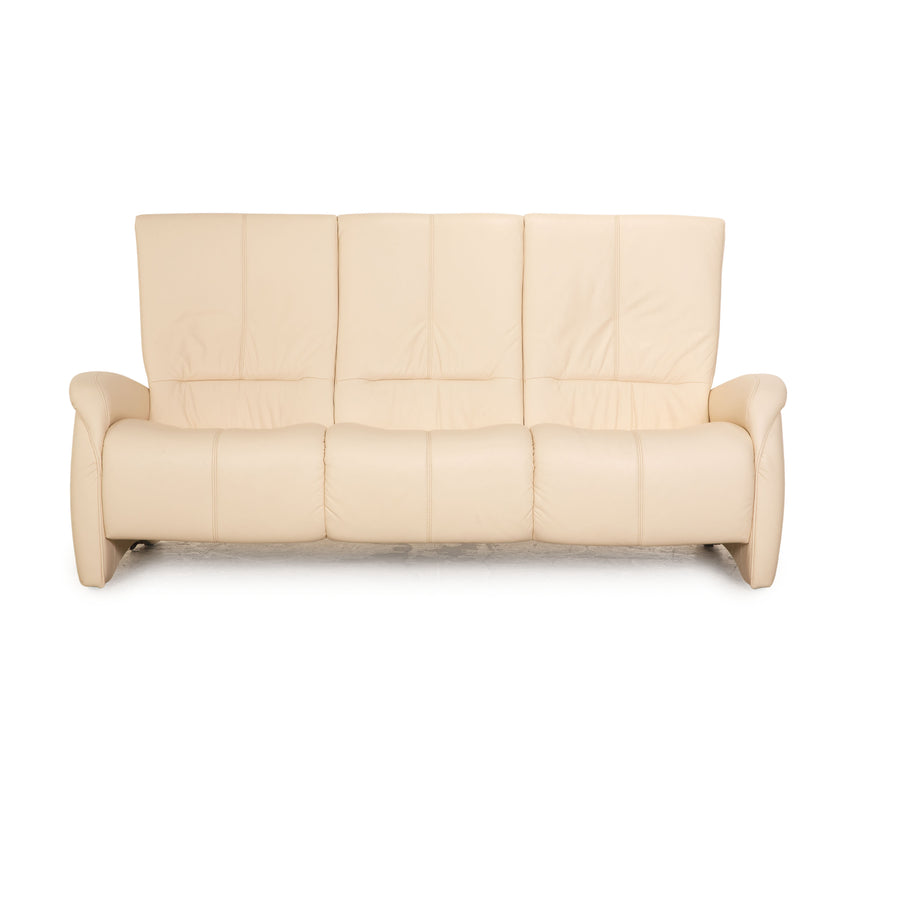 Himolla Cumuly Leather Three Seater Cream Sofa Couch