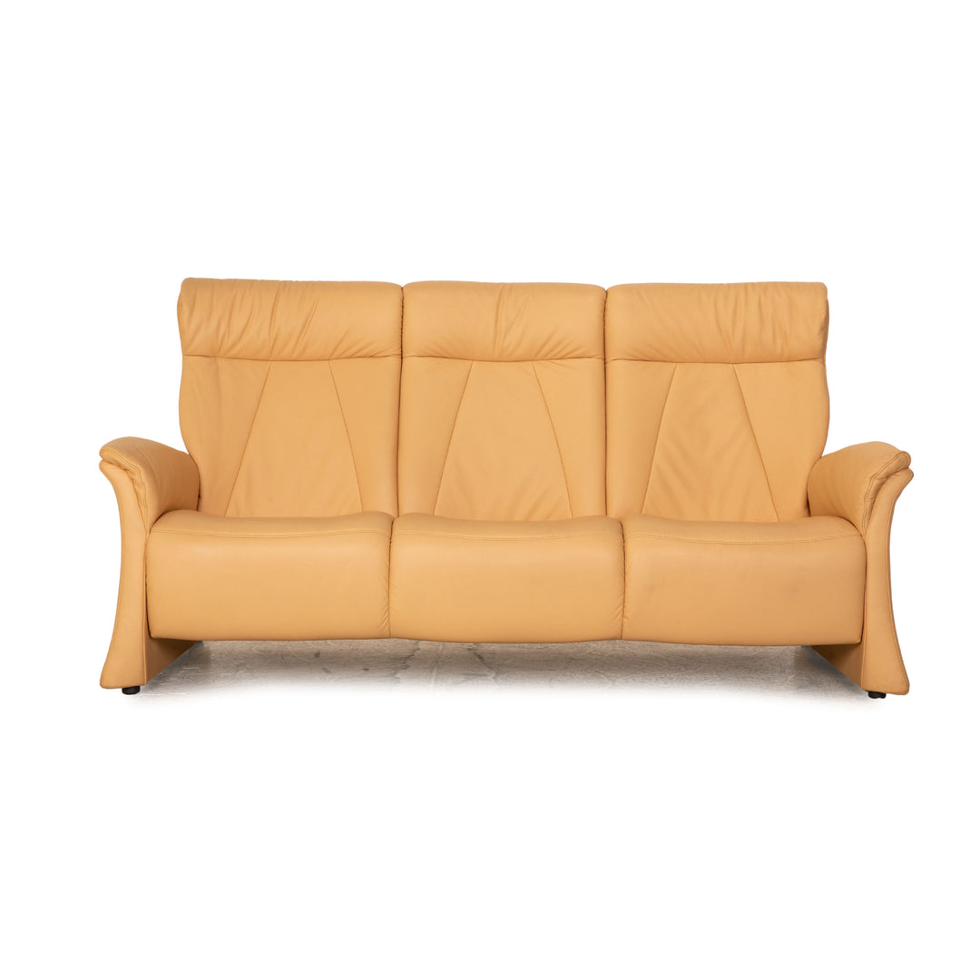 Himolla Cumuly Leather Three Seater Cream Sofa Couch