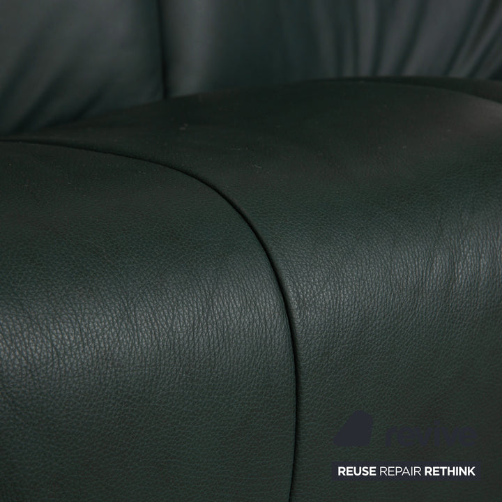 Himolla Cumuly Leder Dreisitzer Dunkelgrün Sofa Couch