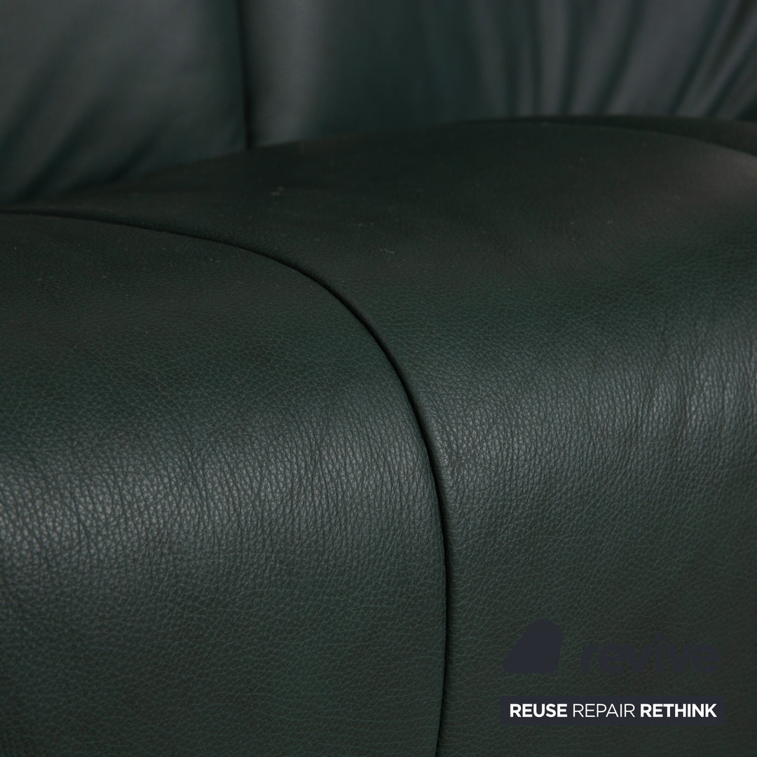 Himolla Cumuly Leder Dreisitzer Dunkelgrün Sofa Couch